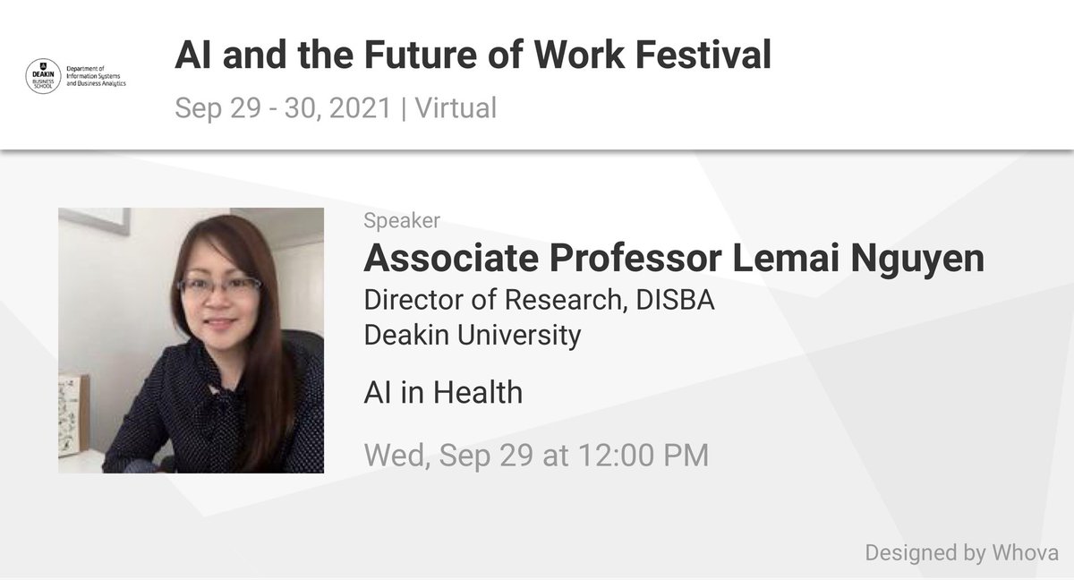 Thank you Leonard Hoon, Nick Therkelsen-Terry, and Sandeep Reddy for presenting at the AI in Health session at the AI and the Future of Work Festival whova.com/embedded/speak…