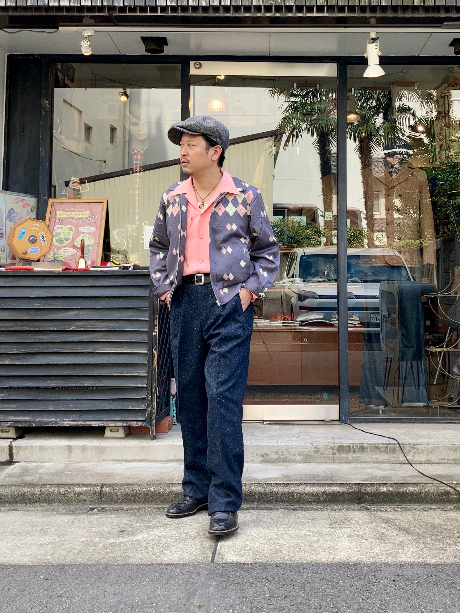 ビンテージ 50s ギャバ 絣 ネップ ジャケット ロカビリー vintage