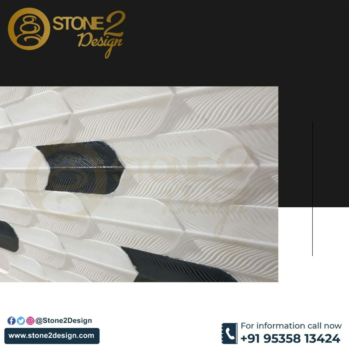 Stone2Design's tweet photo. Black and White Arrow Feather type wall Mural Design for the client in Rajajinagar, Bangalore.

📞 : +919535813424
🌐 : https://t.co/i1MCQvBn6m
📧 : info@stone2design.com

#stone2design #blackandwhite #arrow #feather #fletching #proudcts  #interior #texture #wallmural #design https://t.co/Xga1bRovhu