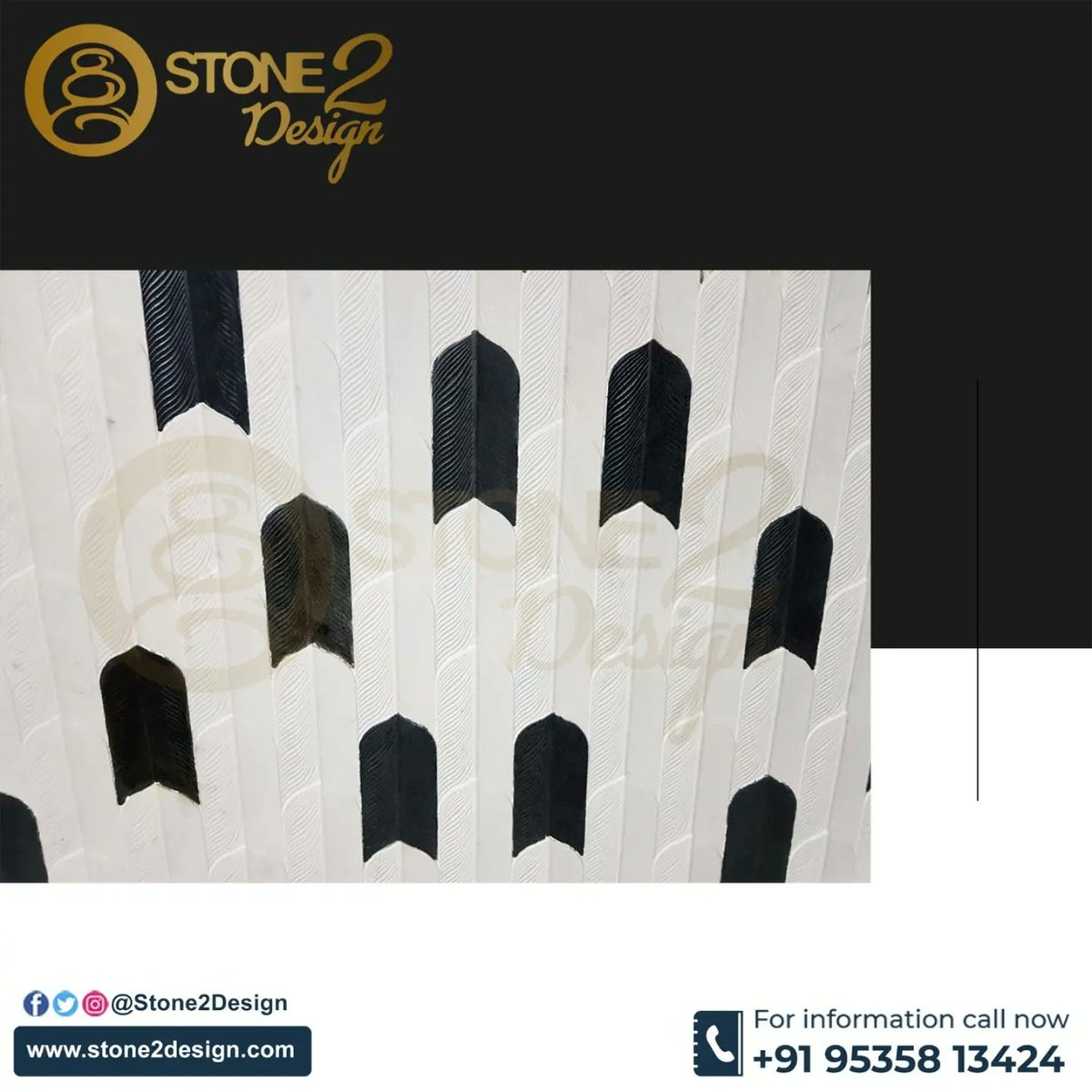 Stone2Design's tweet photo. Black and White Arrow Feather type wall Mural Design for the client in Rajajinagar, Bangalore.

📞 : +919535813424
🌐 : https://t.co/i1MCQvBn6m
📧 : info@stone2design.com

#stone2design #blackandwhite #arrow #feather #fletching #proudcts  #interior #texture #wallmural #design https://t.co/Xga1bRovhu