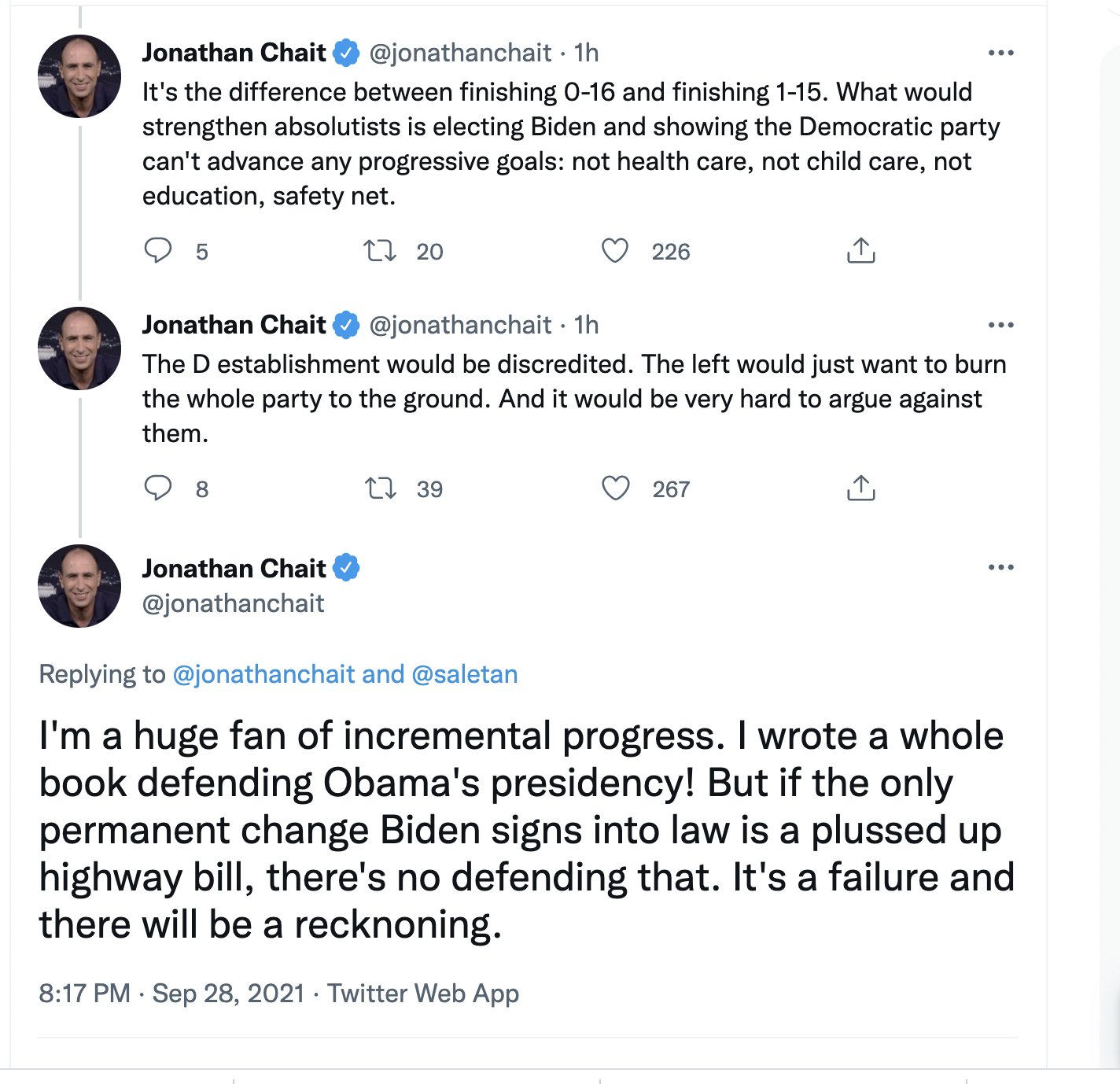Jeet Heer on Twitter: "Chait understands the stakes.…