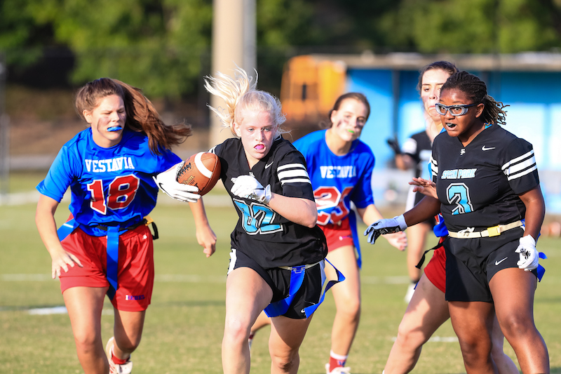The inaugural flag football season kicked off tonight for many teams, including the Spain Park Jaguars and Oak Mountain Eagles who both picked up wins. <a href="/SpainParkATH/">Spain Park Athletics</a> 

Story/Photos: shelbycountyreporter.com/2021/09/28/oak…