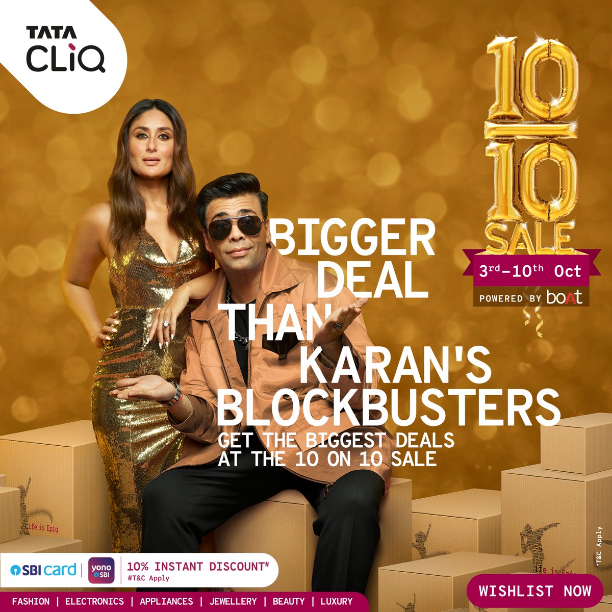 TataCLiQFashion's tweet photo. If they’re bigger than Karan’s blockbuster, they really must be BIG deals! Don’t miss out on them, wishlist now 📦 💯
#NoMoToFoMo
https://t.co/jtSbMvRHl6 https://t.co/E9At6ii5K5