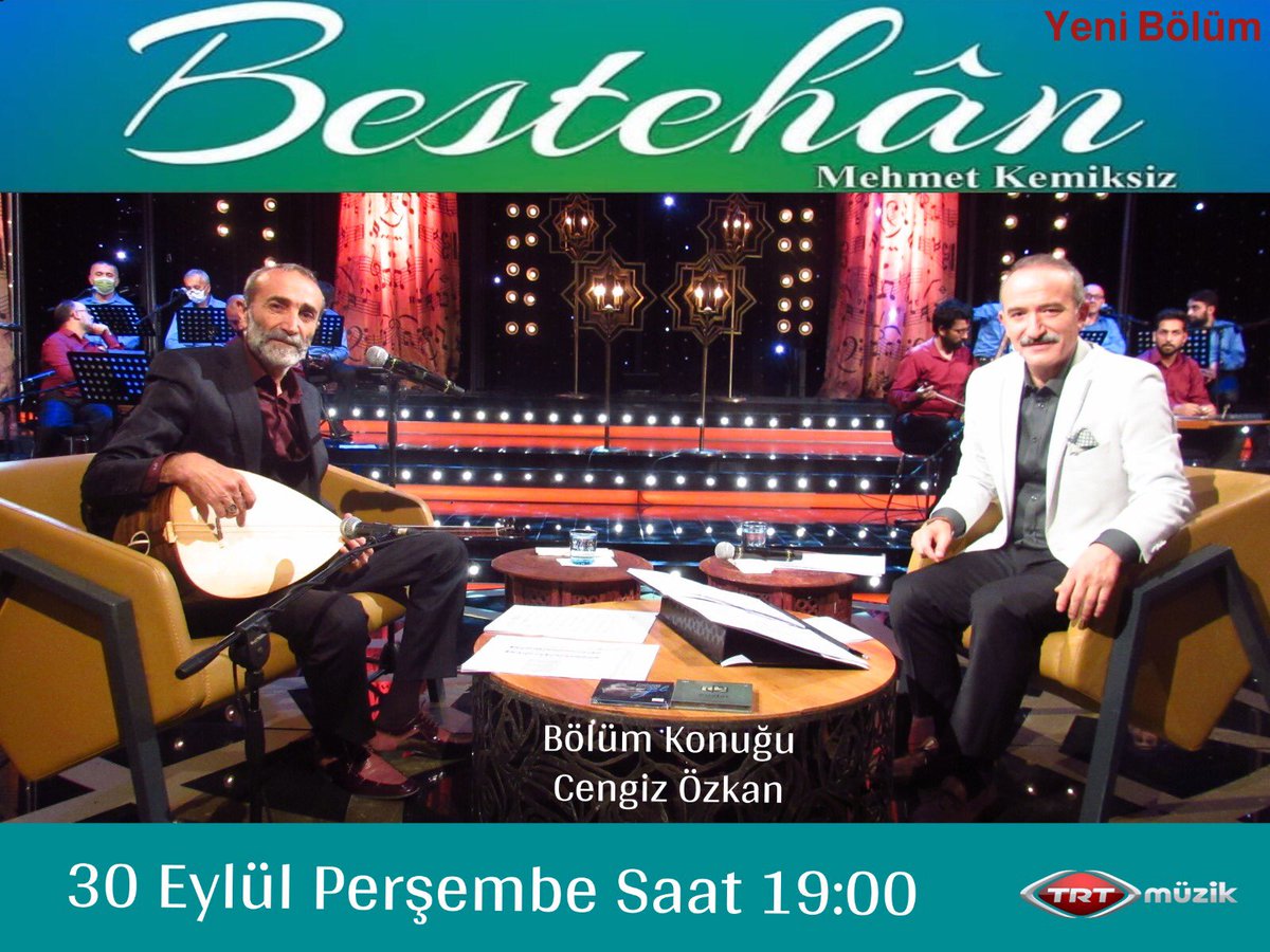 mkemiksizmk's tweet photo. Bu hafta TRT MÜZİK’te #BESTEHAN yeni bölümüyle ve misafirimiz sazıyla sözüyle CENGİZ ÖZKAN ile birlikte, 30 Eylül 2021 Perşembe günü saat 19.00’da sizlerleyiz…
@kenanbolukbas  
@trtmuzik https://t.co/5GPrCOtZ1l