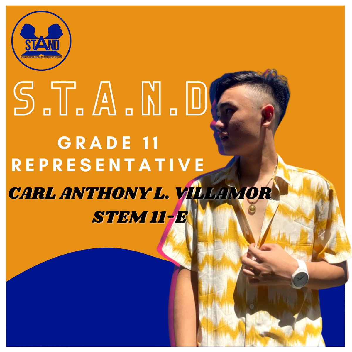 cdustandparty's tweet photo. What's up, SHS!
Here are your aspiring Grade 11 Representatives SCOSH officers under the mighty banner, π¦π§ππ‘π!
Always remember, π¦π§ππ‘π will stand by you, for you, and with you.
Vote wisely, vote straight, vote STAND.
#iStandwithSTAND
#STAND2021 https://t.co/LaPmUx2JXk