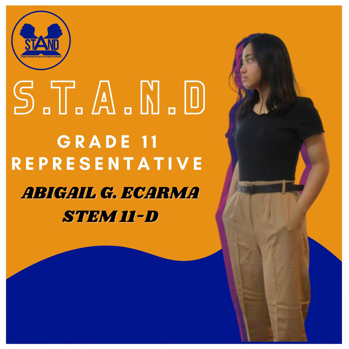 cdustandparty's tweet photo. What's up, SHS!
Here are your aspiring Grade 11 Representatives SCOSH officers under the mighty banner, π¦π§ππ‘π!
Always remember, π¦π§ππ‘π will stand by you, for you, and with you.
Vote wisely, vote straight, vote STAND.
#iStandwithSTAND
#STAND2021 https://t.co/LaPmUx2JXk
