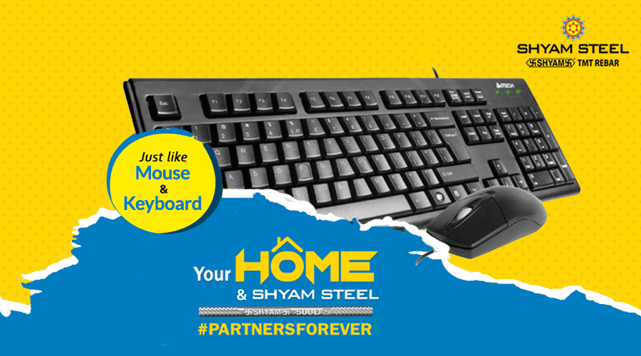 shyamsteel's tweet photo. A mouse & keyboard combo make using a computer so much easy. They’re truly #PartnersForever
#ShyamSteel #flexiSTRONG #TMTBar is the perfect partner for the construction of your dream home as its properties of strength & flexibility will keep your home #Hamesha_Ke_Liye_Strong https://t.co/0bewGTj59t