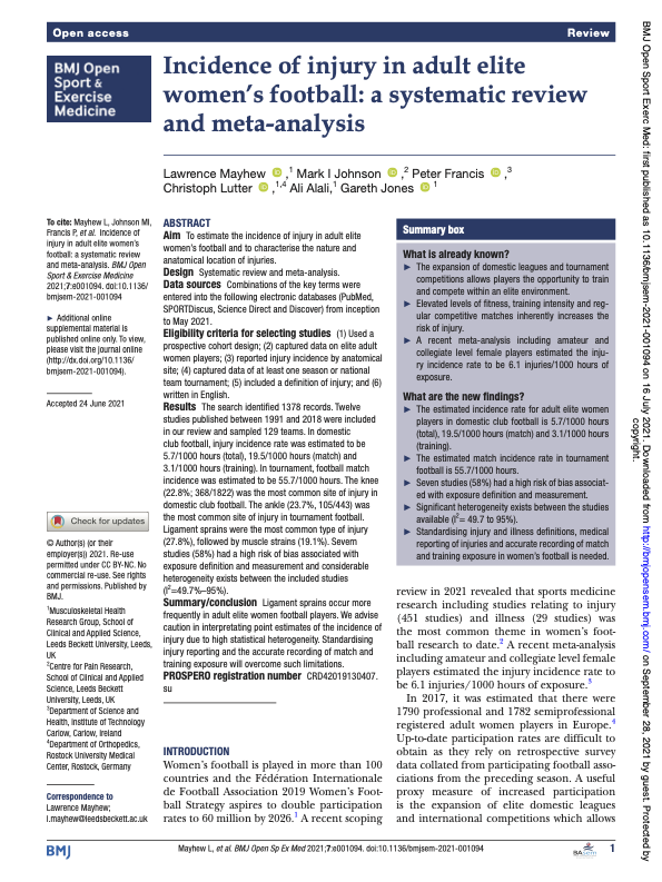 BMJOpenSEM's tweet photo. #PeekBehindStudy with @mayhewlawrence and co.

"I became aware that injury rates varied across women’s football, and I wanted to understand why."

Blog ➡️ https://t.co/Cw4IWOKLFL
Full review ➡️ https://t.co/pUbNUmPnTF

#WeAreBOSEM #Football #FemaleAthlete #Soccer https://t.co/fCeRQGuFd3