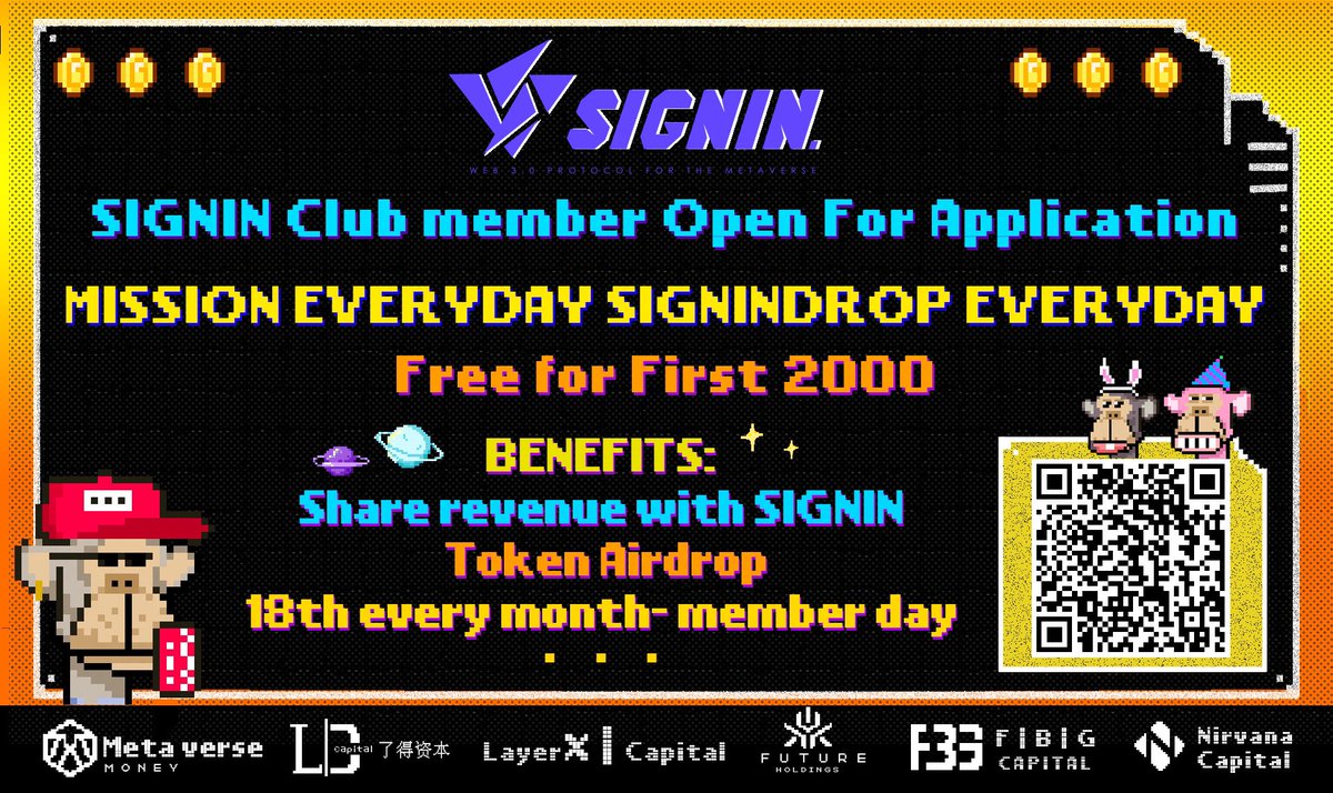 SIGNIN club now open to apply! First 2000 free! Scan for details and application! FCFS! Grab this opportunity!😄😄😄🤲🤲 Fly with SIGNIN together!