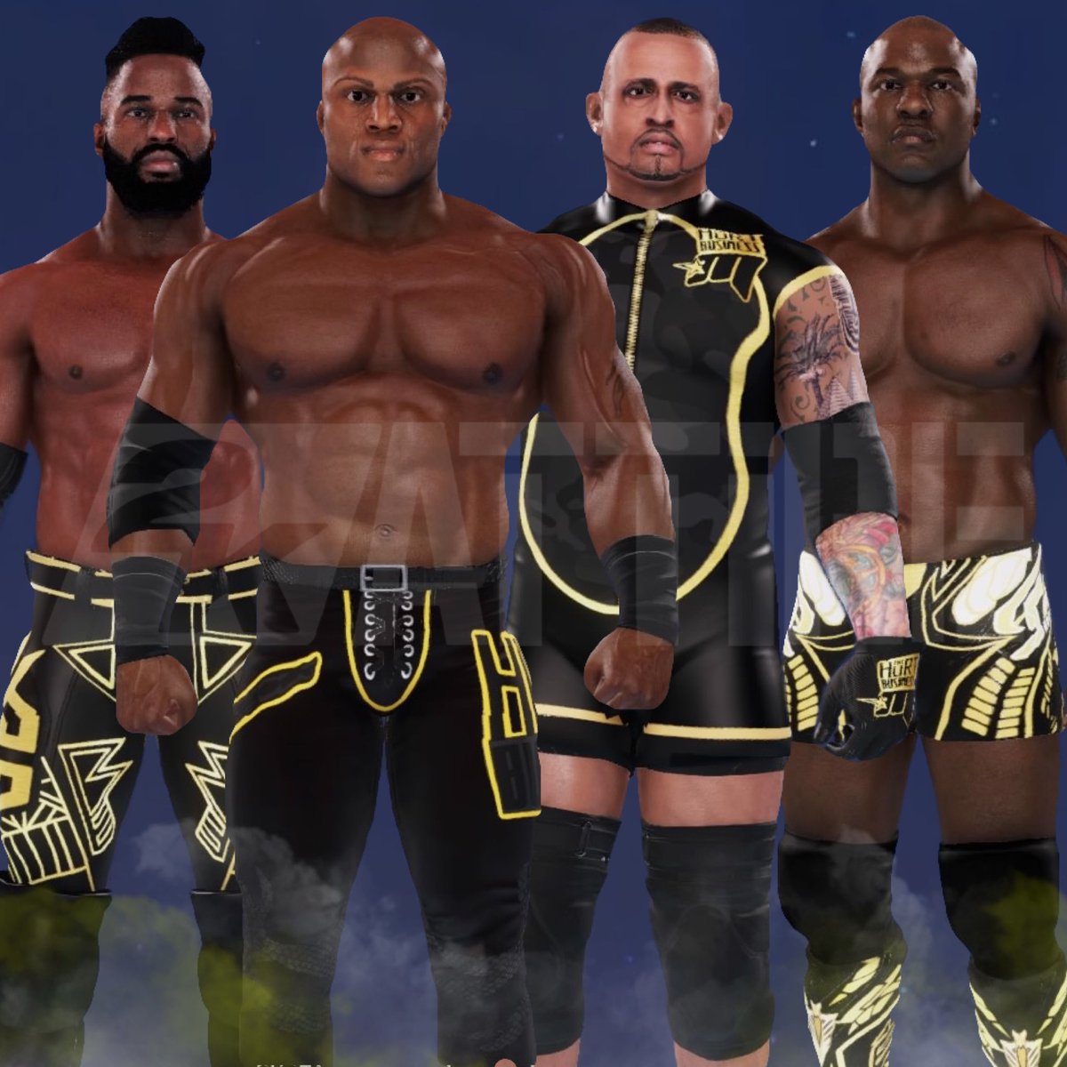 The Hurt Business on #WWE2K20 
(MVP and Bobby Lashley are available on PS4 Community Creation)
@wwegames @the305mvp @sheltyb803 @cedricalexander1 
#cedricalexander #mvp #sheltonbenjamin #bobbylashley #hurtbusiness #thehurtbusiness #raw #bige #kofikingston #xavierwoods #wwegames