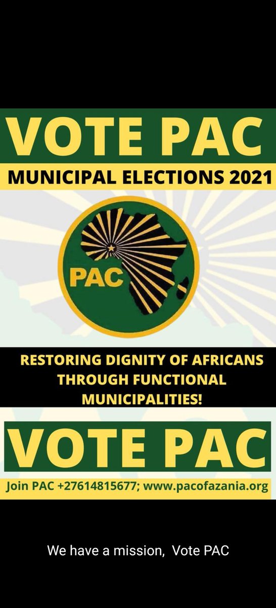 <a href="/MyPAConline/">Pan Africanist Congress of Azania (PAC)</a> <a href="/WizBiz0/">Wandile Mabanga ❤️ Memecoin</a> <a href="/PAYCO10985655/">PAYCO of Azania (official)</a> <a href="/PEc59/">PAC-Eastern Cape</a> <a href="/LetlapaMphahlel/">Letlapa Mphahlele</a> <a href="/NkululekoSomhl1/">Nkululeko Somhlahlo</a> <a href="/pac_president/">PAC President</a> <a href="/mypasonline/">PASO Of Azania- PASO</a> <a href="/D6Pasma/">PASMA D6 Campus 🤚🏿</a>
<a href="/CrosChrisSiqila/">Crow</a> <a href="/BenoniBranch/">Greater Benoni Johnson Mlambo Branch</a> <a href="/PACEkurhuleni/">Ekhurhuleni REC- PAC</a>
<a href="/AzaniaPac/">Pac of Azania free state</a> <a href="/SibacaVuyisile/">Vuyisile</a>
Vote PAC