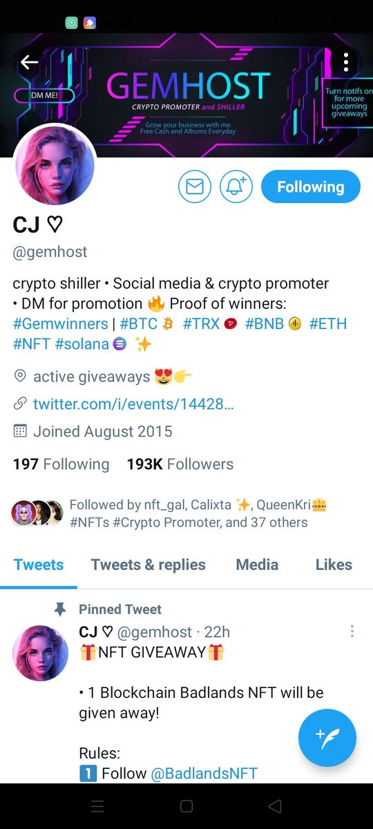 LuciaRanit's tweet photo. @ladyincrypto @gemhost Done maraming salamat https://t.co/2Chi0sAsIR