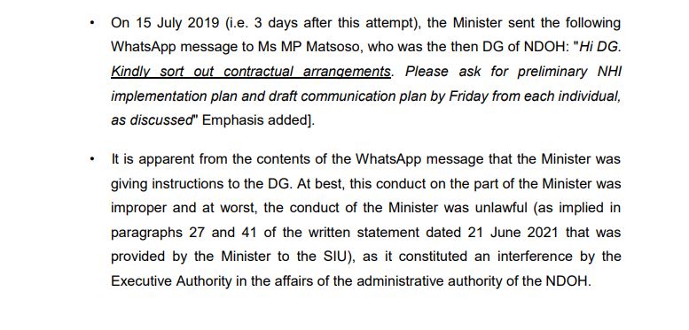 JUST IN: An excerpt from the freshly released #SIU report into the #DigitalVibes comms. deal saga implicating former Health Minister Zweli Mkhize.

"At best this conduct...was improper and at worst the conduct of the minister was unlawful,"

<a href="/eNCA/">eNCA</a> @etvNewsSA