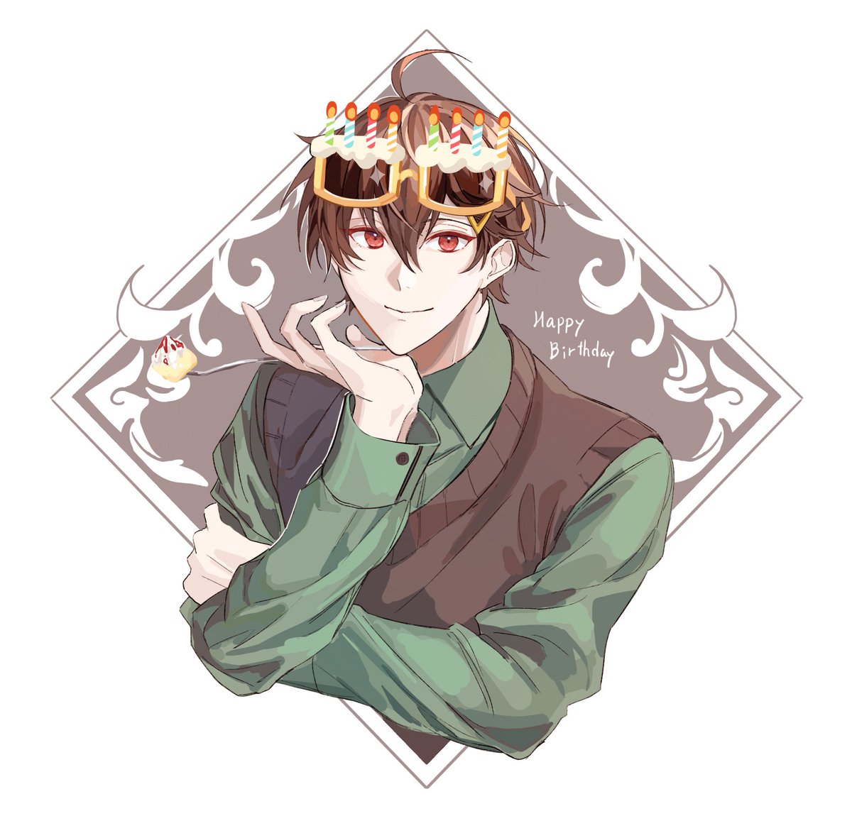 gettttti's tweet image. そーいや、ねころじーが誕生日イラストって描いてくれたヤツ！

嬉しい！誕生日バレてないのに！
アイコンにしちゃおうかな！