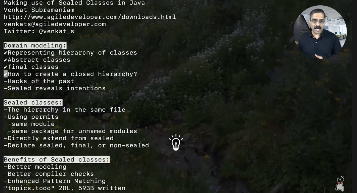 simo_russo's tweet image. Making use of Sealed Classes.
Very interesting talk by Venkat Subramaniam.
youtube.com/watch?v=Xkh5sa…
#Java #Java17 #SealedClasses