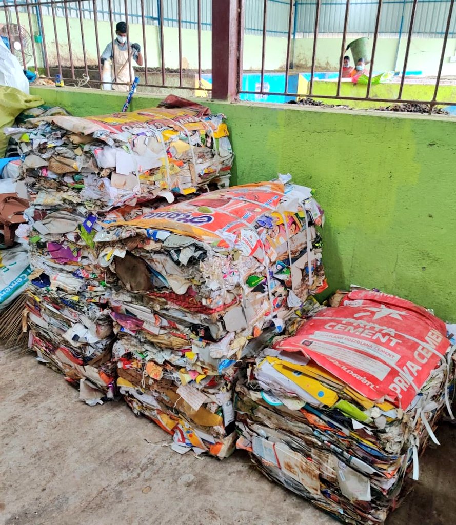 Plastic bales ready to burn for dispatch to Dalmia Cement at Ariyalur 
#ChennaiCorporation 
#NammaChennaiSingaraChennai 
#wasterecycling
