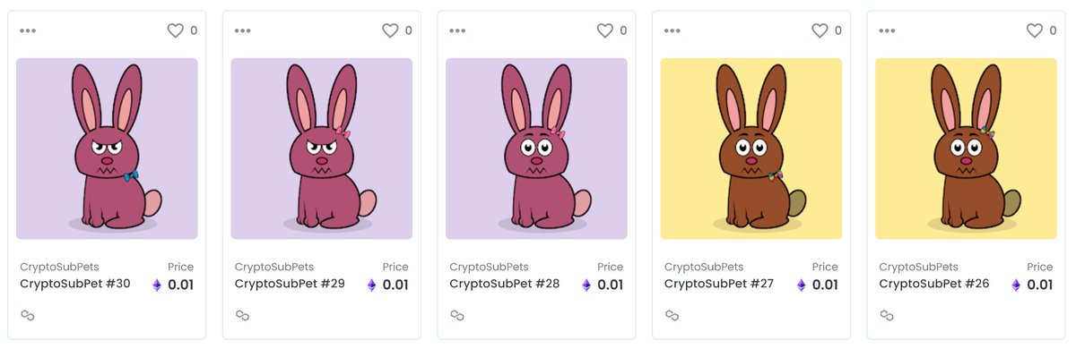 CryptoSubPets's tweet image. #CryptoSubPets 26-30 now available on 
@opensea for 0.01 ETH.