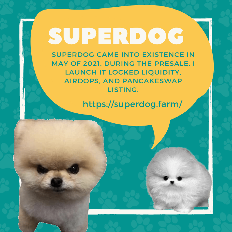 PomSuperdog's tweet photo. #Superdog came into existence in May of 2021. During the Presale, I launch its locked liquidity, airdops, and Pancake swap listing. Hurry! Visit https://t.co/Y9mTVa9ZfD
#POM #cryptocurrency #bitcoin #crypto #blockchain #btc #forex #money #ethereum #bitcoinmining #investment https://t.co/xUHePSoLKI