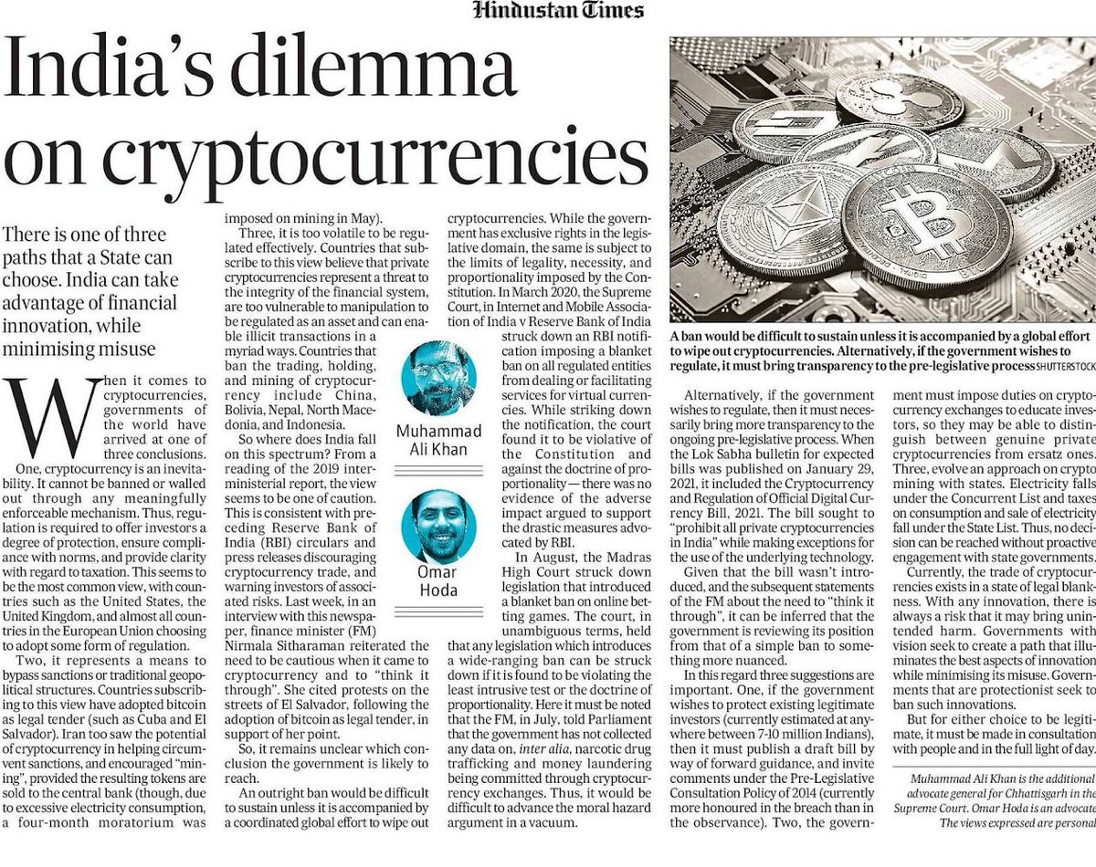 My colleague, Omar and I write on the mixed messages coming out of this Government on regulating cryptocurrencies and the need for transparency in the pre-legislative process.