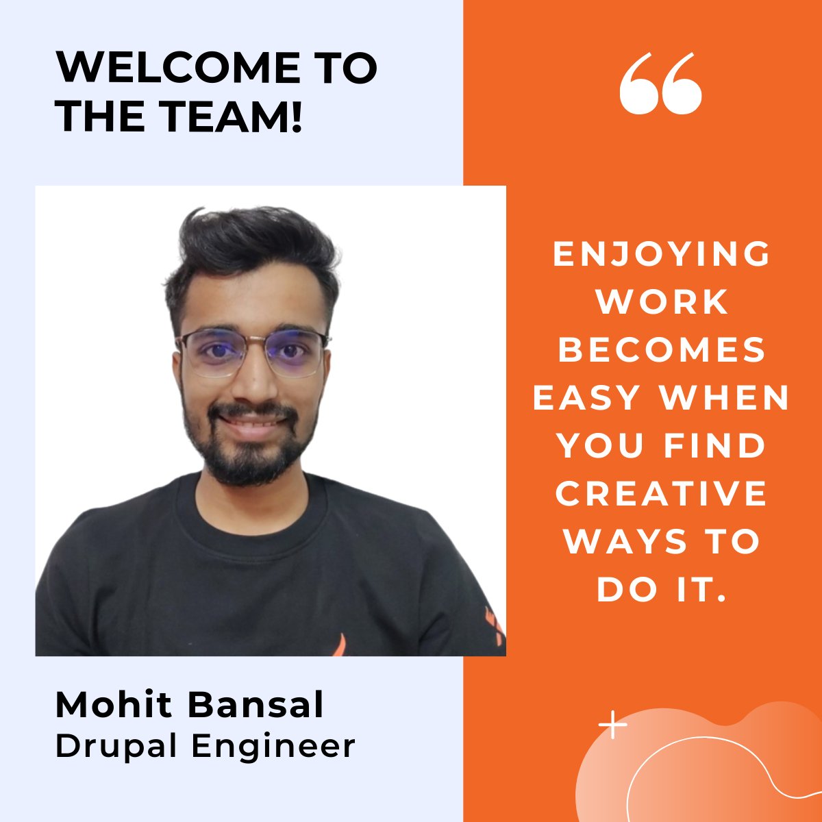 axelerant's tweet image. #WelcomeToTheTeam, Mohit 🎉

A techie geek, he is a guitarist by passion. 🎸

He finds creative ways to make his work fun, watches Holywood TV series, and adds more music videos to his YouTube channel. 🎤

#DrupalEngineer #NewHire #AgencyCulture