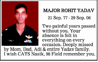 Paying tribute to Major Rohit Yadav , 98 FIELD
on his Balidan Diwas.
He made supreme sacrifice in a Cheetah helicopter crash in Nasik in 2006.
#IndianArmy #balidaan 
@ajitbhinder @kayjay34350 @BKannigaa @meghnagulzar @enclosedmegha @AmritaNayak3 @VinayThakurSHCT @jkd18 @GunjanJS https://t.co/ZPji3n0LWJ