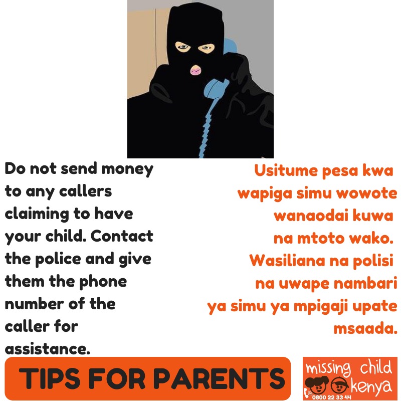 Dear parents, if your child ever goes missing and a caller reaches out to you, here is a tip. 
#missingchild #parents #Tips