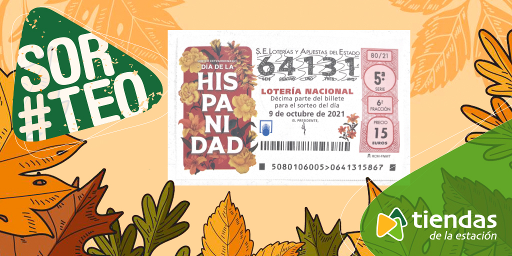 tiendasestacion's tweet photo. ¡Vuelve el sorteo de @lapremiosa! Gana este décimo de lotería para el sorteo especial del Día de la Hispanidad. ¡Participa en nuestro sorteo!

1⃣Sigue a @tiendasdelaestacion y a @lapremiosa
2⃣Menciona a un amigo
3⃣Haz RT https://t.co/a8zJfz7OFe