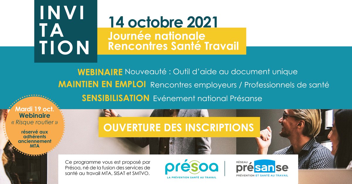 la_mta_02's tweet photo. 📡Rejoignez-nous le 14 octobre et profitez d'informations et de conseils pour assurer la santé de demain ! Inscrivez-vous ici : https://t.co/9GVCQlwfYn
#Sante #webinaire https://t.co/5D095q6XEr