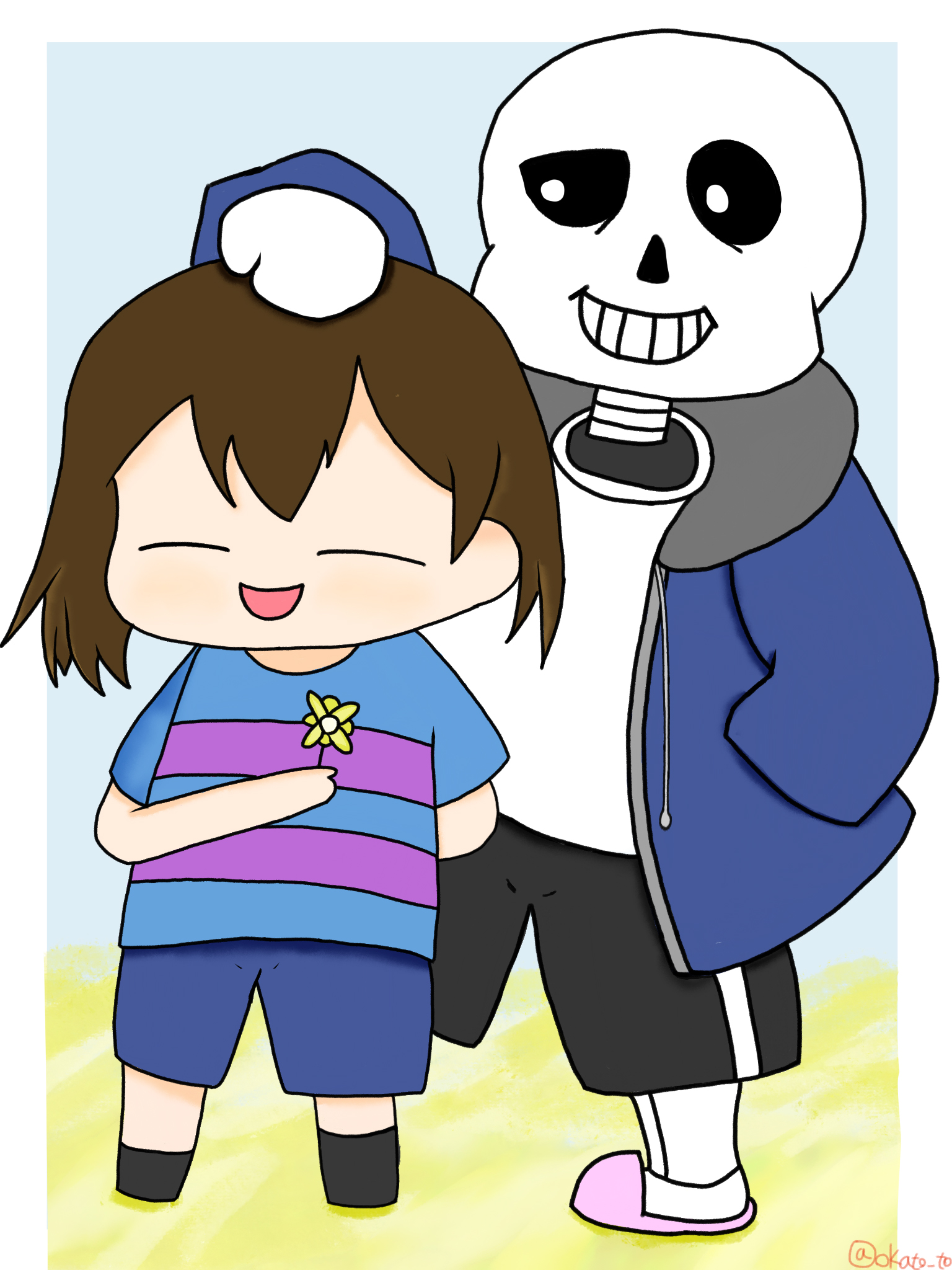おかと Undertale Undertaleイラスト 平和なサンフリ T Co Nefuaek2pr Twitter