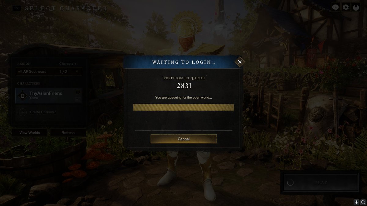 JoeyLimHK's tweet photo. @playnewworld This is my current wait time for the server that is the lowest ping for my area. https://t.co/5lUQAKgQHl