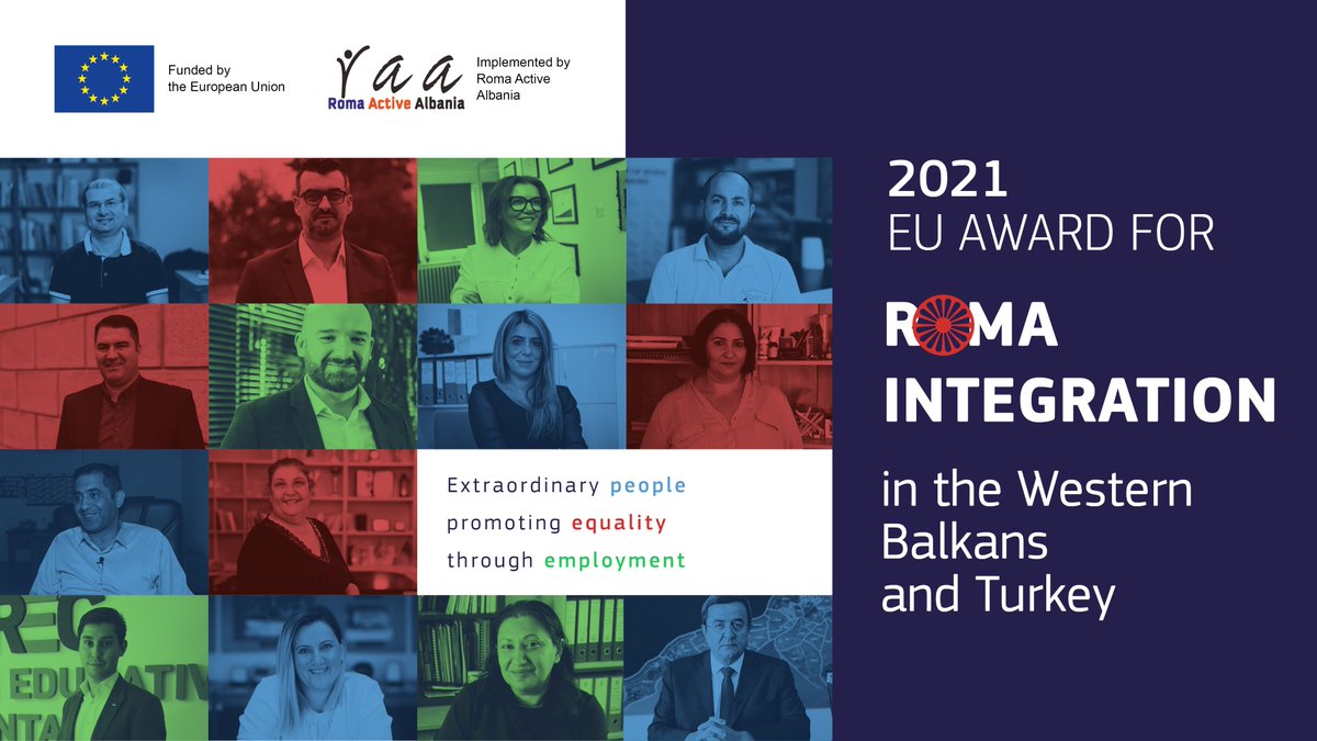 Tune in 🔗 bit.ly/3i3zJjo today at 16:00 CET to join the 2021 🇪🇺#EU Award for #Roma Integration in the #WesternBalkans & #Turkey 
Extraordinary people promoting equality through employment 
#RomaActiveAlbania  

#EU4Roma #RomaniWeek2021