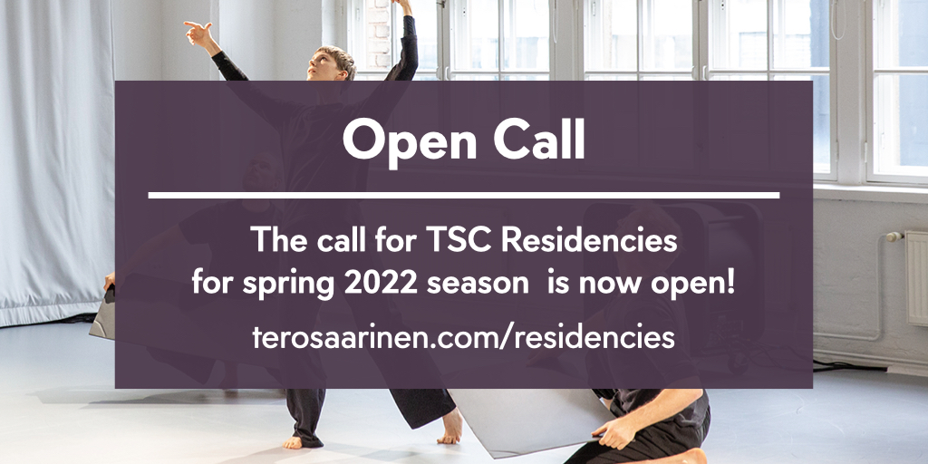 Calling all creators in performing arts – apply NOW for an artistic residency at #TSCstudio! Go to terosaarinen.com/residencies to find out more, and apply!