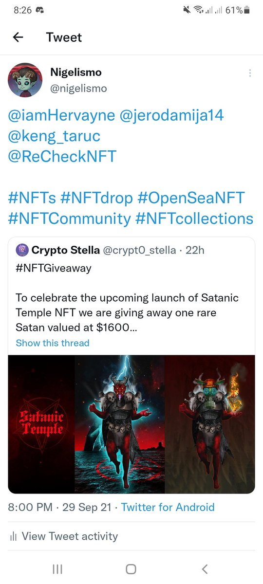 nigelismo's tweet photo. @crypt0_stella @SatanicNFT @ReCheckNFT 👹 https://t.co/3rqgpHDHCw