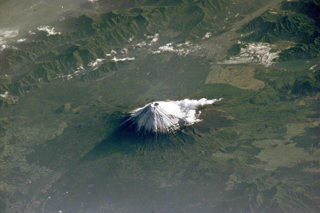 RT @thelostplaces: Mount Fuji photographed from the International Space Station... https://t.co/mb0du36Hcw