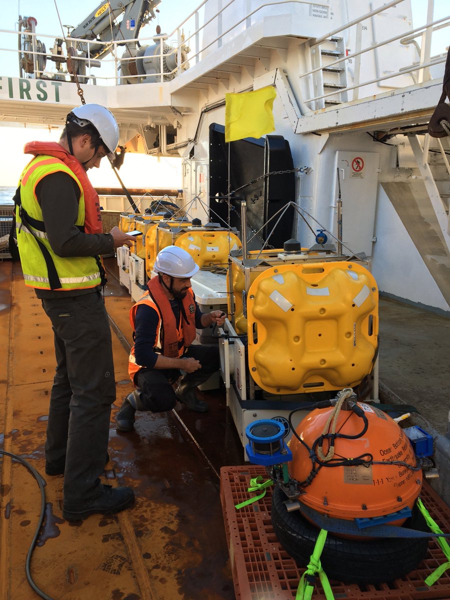 All done and on our way home! Last instrument monitoring <a href="/HikurangiSZ/">Hikurangi</a> back on deck this morning! Now to <a href="/gnsscience/">GNS Science Te Pū Ao</a> to freshen them up with new batteries and then back out on R/V Tangaroa in 10 days to redeploy them offshore Gisborne for another year! @marsdenfund