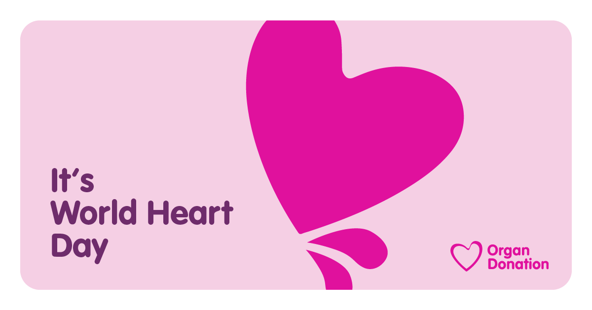 NHSOrganDonor's tweet photo. Today is #WorldHeartDay!

Share the importance of #OrganDonation with your friends and family and use today to have that conversation and register your decision. https://t.co/c077bZv4DO https://t.co/A5vB8kX6V9