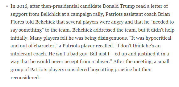 NFL_DovKleiman's tweet photo. Robert Kraft once called Belichick the "biggest f*cking asshole in my life."

The inexcusable Butler benching, A near fistfight with Eric Mangini, Belichick supporting Trump made players turn on him... lots of interesting stuff

More from @SethWickersham 

https://t.co/C0CFeTlKo6 https://t.co/FDOSjax2sc