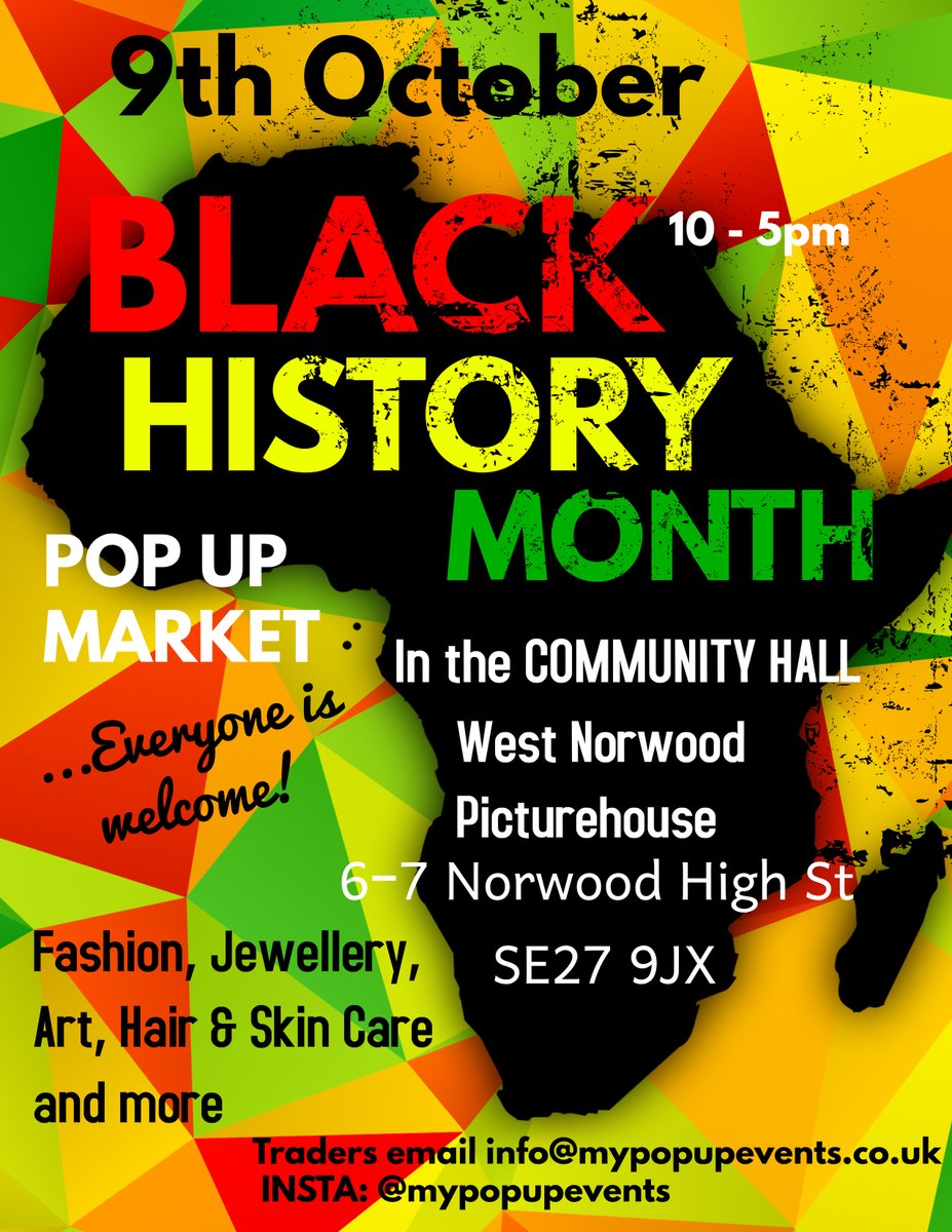 Coming to West Norwood Black History Month Pop Up Market <a href="/WestNorwoodPH/">West Norwood Picturehouse</a> in the community room on the 9th of October 10-5 pm hope you can join us #Art, #jewellery #fashion #Africanart #BlackHistoryMonth2021 #BlackHistory #BlackHistoryMonth #westnorwood #se27in