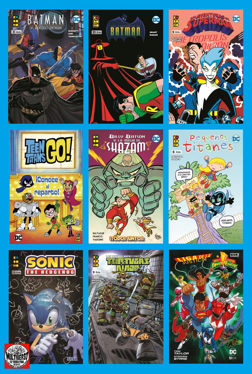 multiversofriki's tweet image. Y también tenemos hoy los cómics para todos los públicos de @eccediciones 
Las Aventuras de Batman y Superman, Sonic, Las Tortugas Ninja...
Y ¡Conoce a los Jóvenes Titanes! es un cuento ilustrado lleno de humor donde el supergrupo intenta rodar su propia película...
¡A leer! Más!