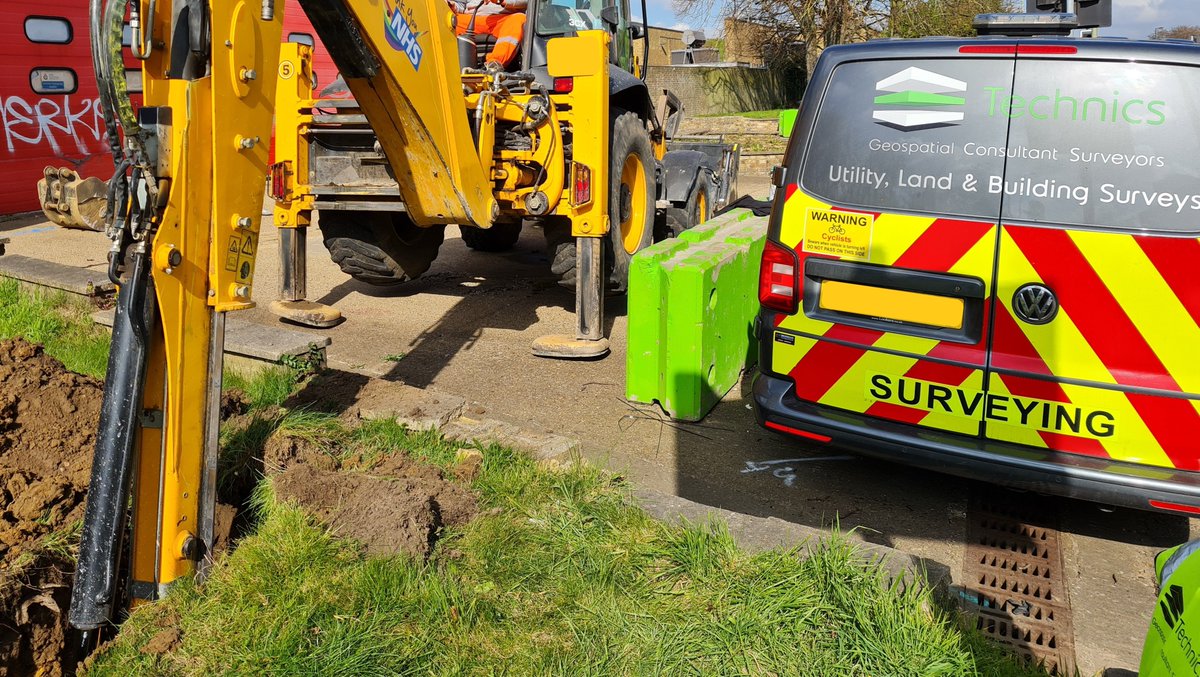 The Geoscience Dept undertaking machine-excavated trial pits &amp; soakaway infiltration testing to support a drainage design for a local council.