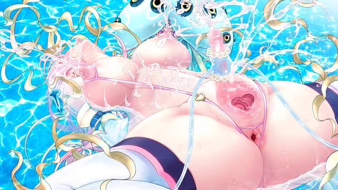 クラゲ毒で肥大化させられたクリチンポで
絶頂オナニーするチアリーピンク💗 
