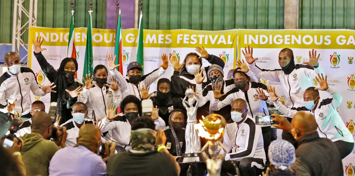 SportArtsCultur's tweet photo. And it’s a wrap!

INDIGENOUS GAMES FESTIVAL 2021 champions are: 

1. KwaZulu-Natal Province
2. Western Cape Province
3. Gauteng Province

Will you be a part of the next Indigenous Games Festival? Play your  part and embrace the diverse intangible South African Cultural Heritage. https://t.co/nLUxjKk19G