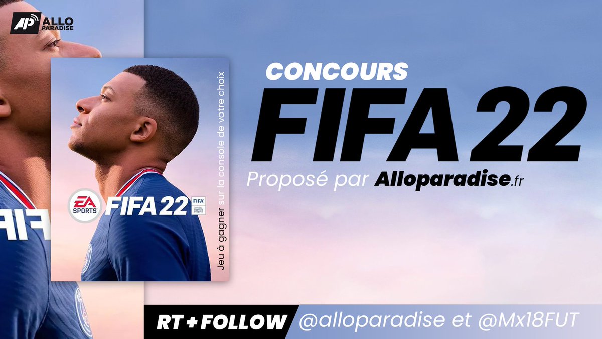 Mx18Immobilier's tweet photo. #Concours : Gagne ton Fifa 22 sur la console de ton choix, pour participer : 
- RT ce Tweet 
- Follow @alloparadise et @Mx18FUT 
Tirage mercredi prochain ! 
Bonne chance à tous 🤩 https://t.co/DRD0zMxa4t