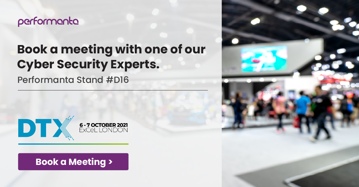 PerformantaSec's tweet photo. One week to go! Visit us at the @CyberSec_Events Digital Transformation Expo 2021 at stand #D16, speak to our #cybersecurity experts and find out how to safeguard your enterprises at scale. Pre-book a meeting your meeting with our experts here. https://t.co/ciObzuSMkc

@DTX360 https://t.co/0HQn21ZACz