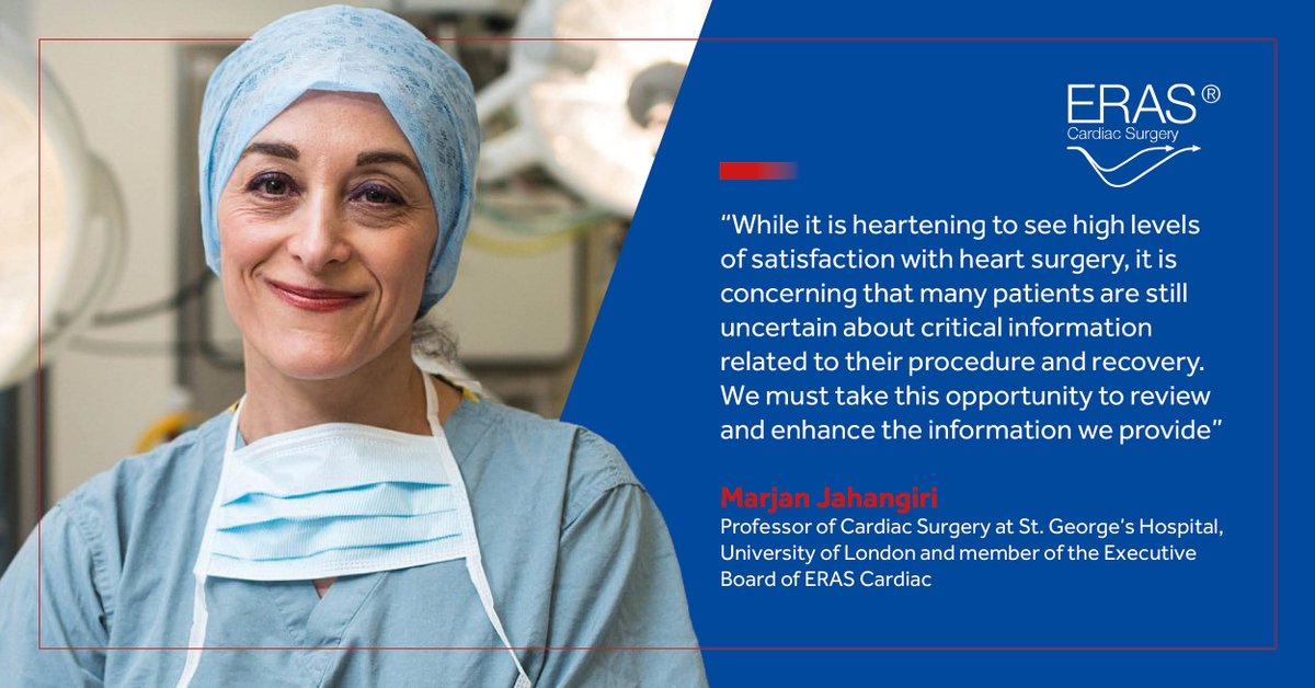 🆕research from ERAS Cardiac on #cardiacsurgery perspectives of British heart surgery patients. The survey results highlight high overall levels of satisfaction but reveal opportunities to provide better information to patients. 

Learn more: erascardiac.org/about/society-…