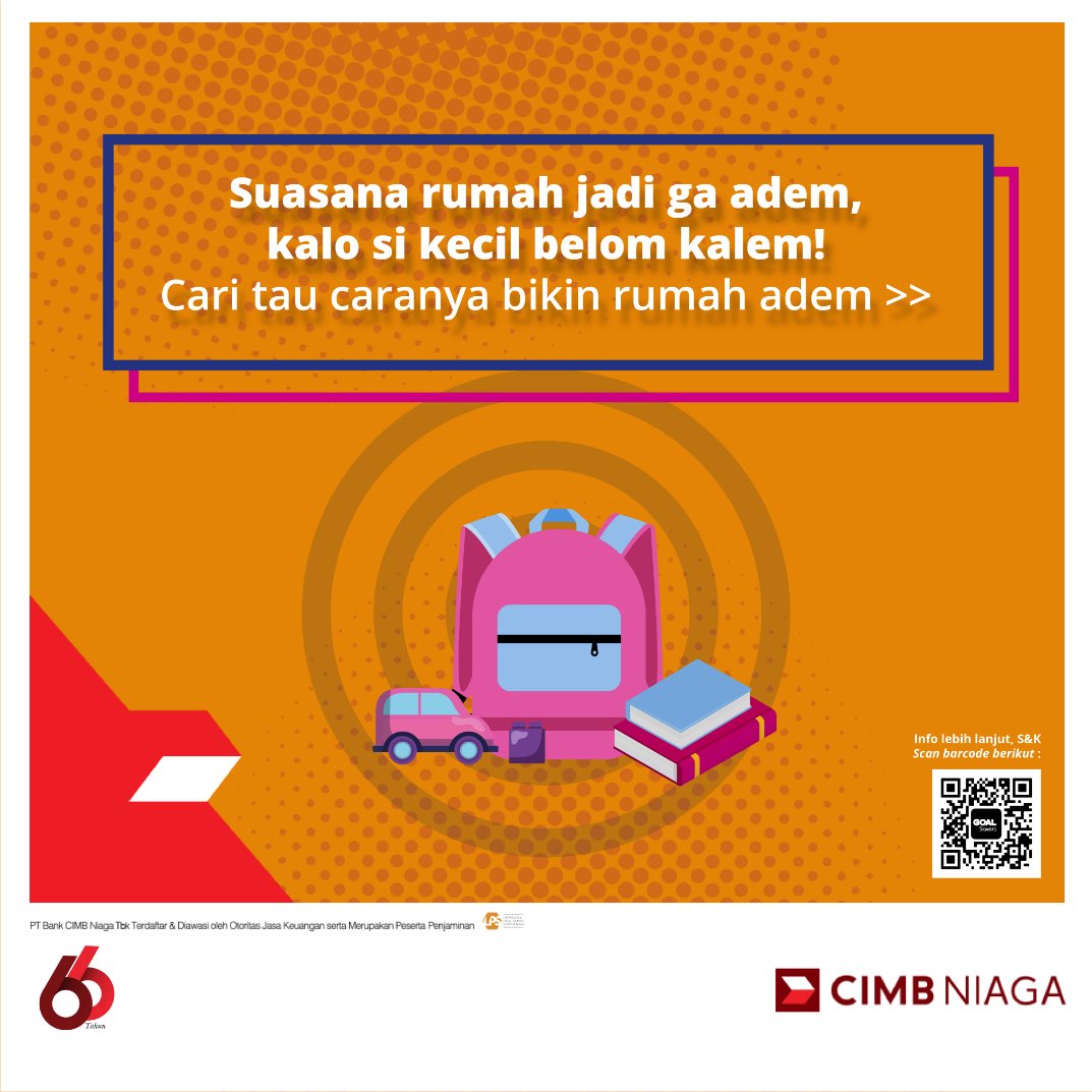 CIMBNiaga's tweet photo. Ini cara baru raih #ParentsGoals untuk perencanaan pendidikan/mainan Rp 12 Jutaan!
 
Hanya dengan nabung otomatis GOPEK ceng perminggu selama 6 bulan di GOAL Savers.
 
S&amp;K : https://t.co/VKVLvHAvvq atau hubungi CIMB Niaga 14041

Kalau GOAL impian kalian apa? https://t.co/KG88EvEUFR