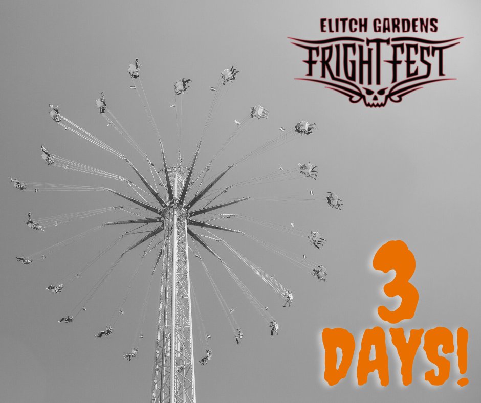 ElitchGardens's tweet photo. Denver's largest Halloween event starts this Saturday! 👻 Family by Day and Fright by Night! See you soon! 🎃 #ElitchFrightFest https://t.co/OiFaGTXvFX