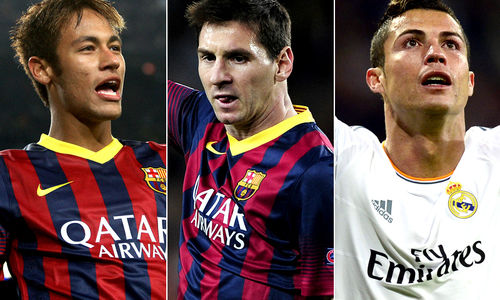 Messi, Neymar, CR7 Montagem mostra os jogadores carecas