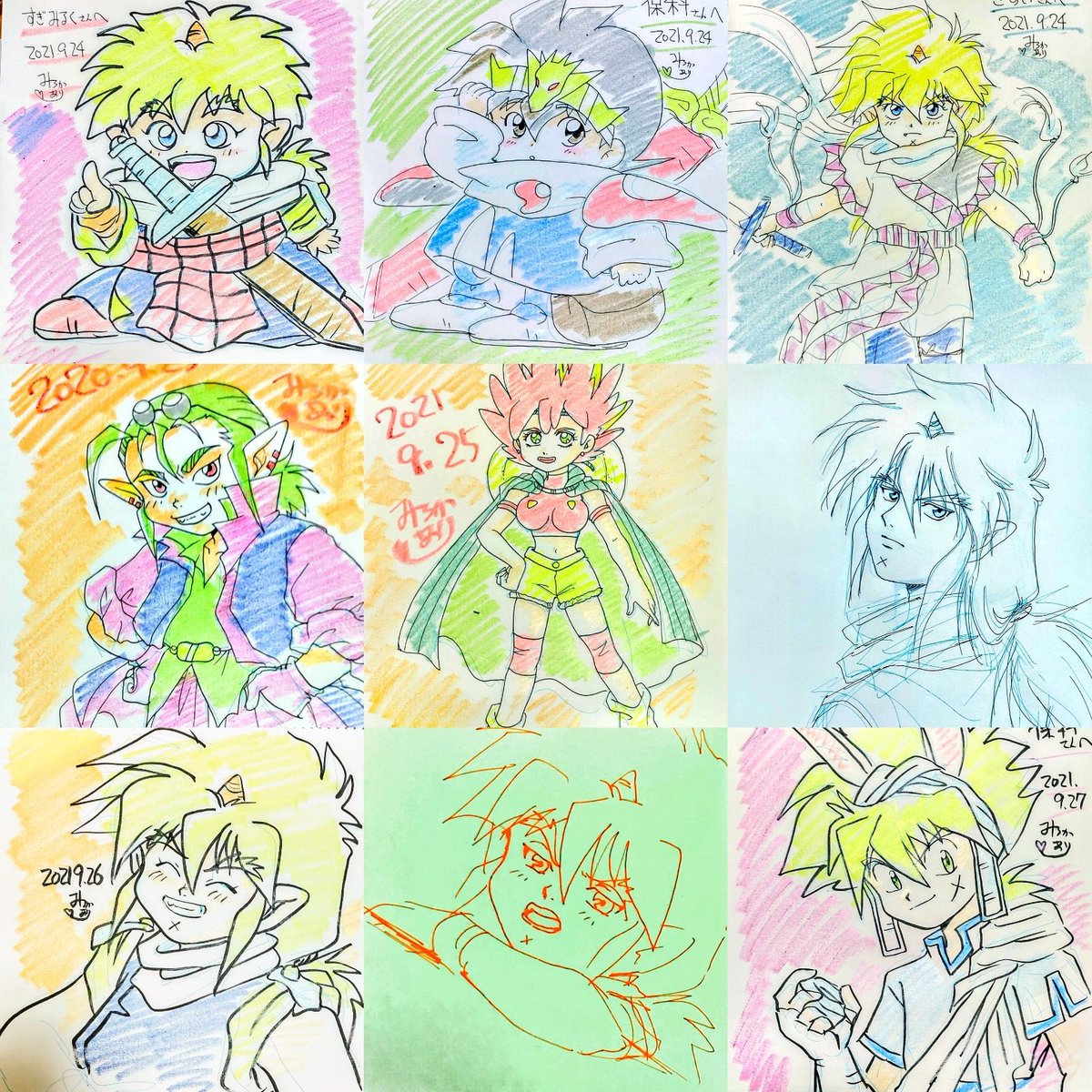 #今月描いた絵を晒す 

構ってちゃんしたから結構楽描きしてるかも✨(*'艸`)💕💖

リクエストではお世話になりました～💖💕 