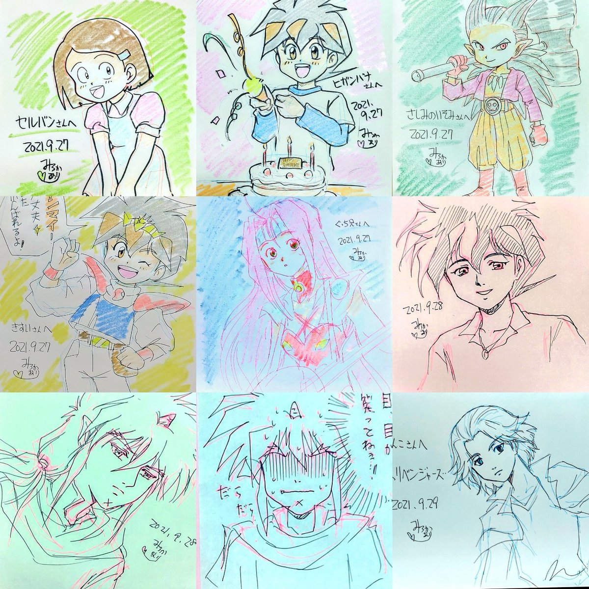 #今月描いた絵を晒す 

構ってちゃんしたから結構楽描きしてるかも✨(*'艸`)💕💖

リクエストではお世話になりました～💖💕 